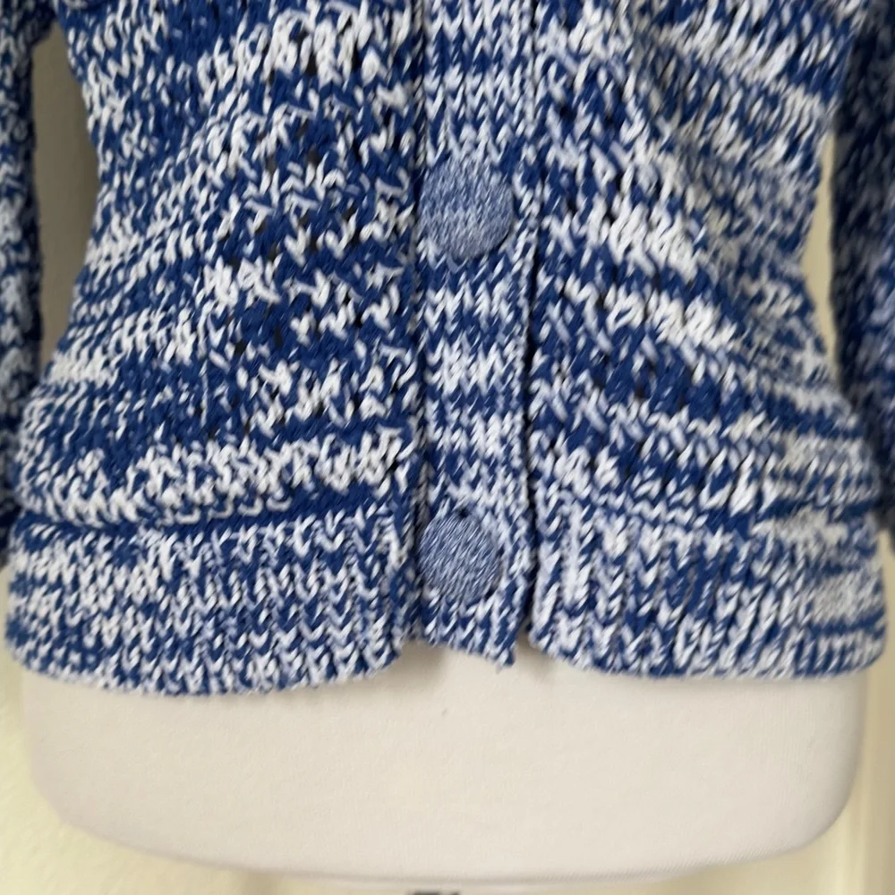 Zara Round neck cardigan below-the-elbow sleeves, front pockets, front buttons